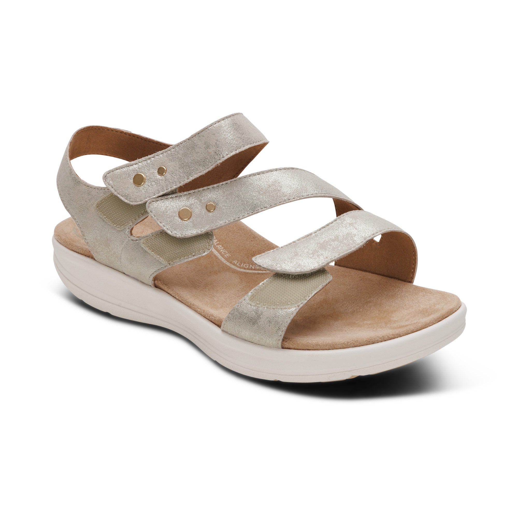 Savannah Adjustable Quarter Strap Sandal - Champagne – aetrex