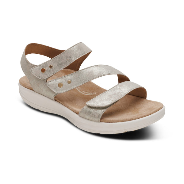 Savannah Adjustable Quarter Strap Sandal - Champagne – aetrex