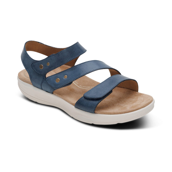 Savannah Adjustable Quarter Strap Sandal - Hazy Blue – aetrex