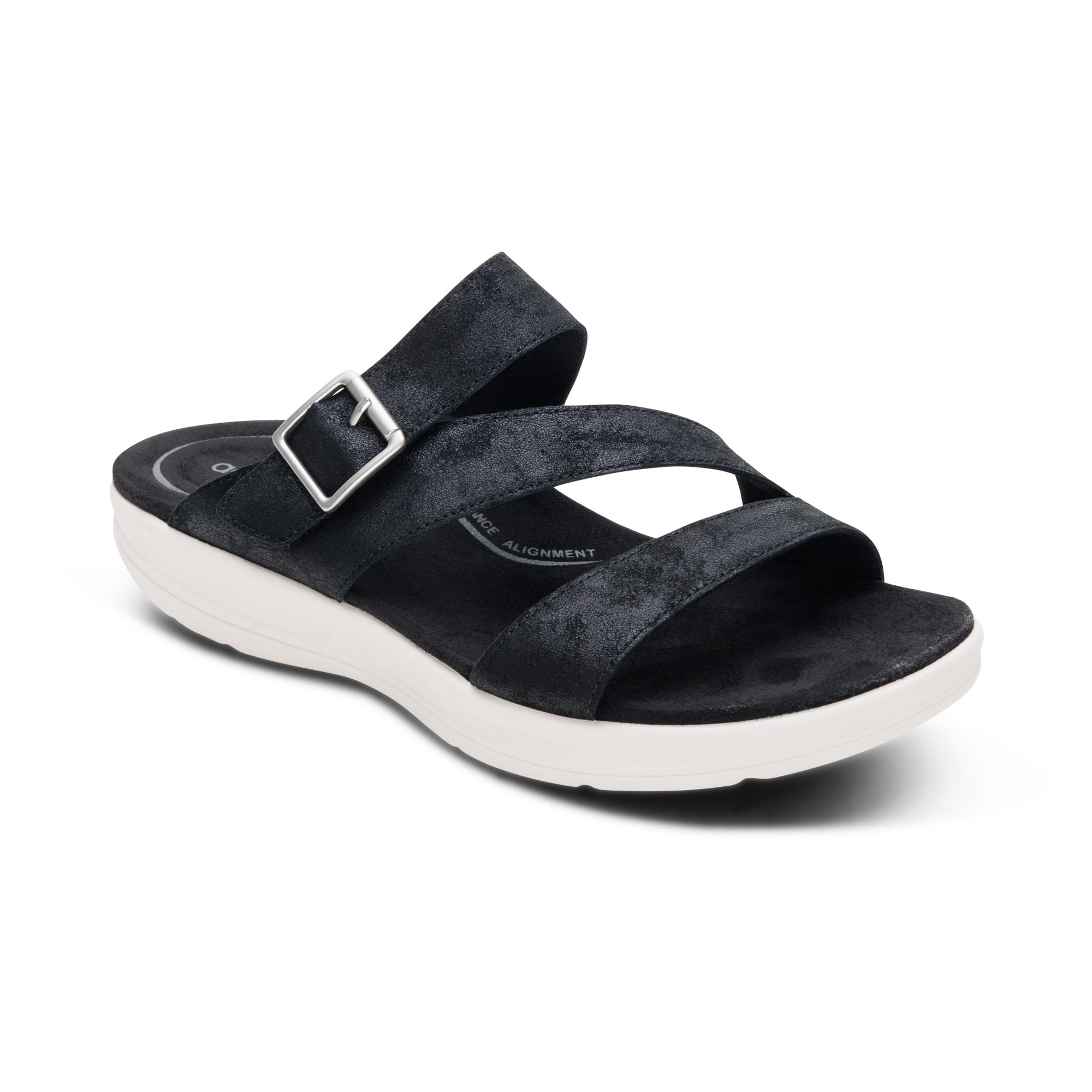 Jenny Adjustable Slide Sandal - Black – aetrex