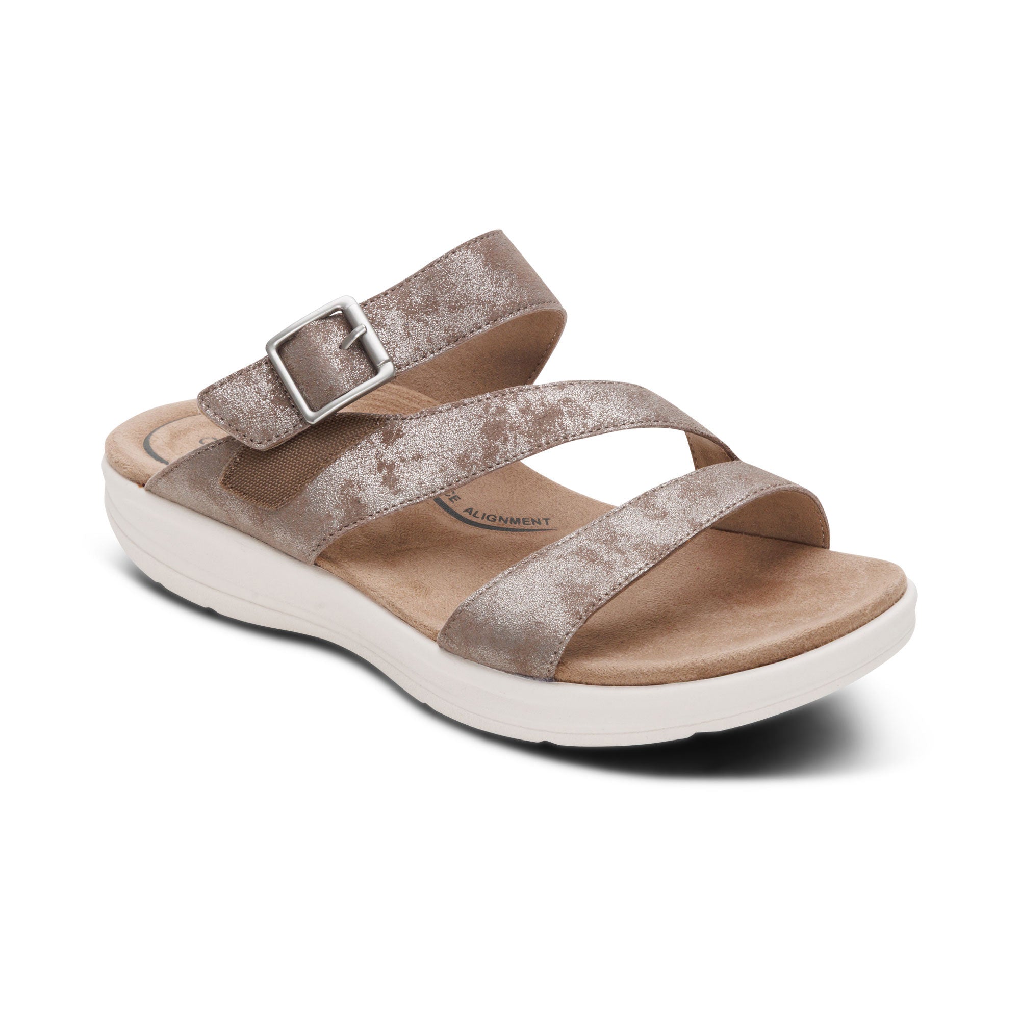 Jenny Adjustable Slide Sandal - Taupe – aetrex