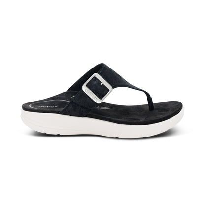 Donna Adjustable Thong Sandal #color_black