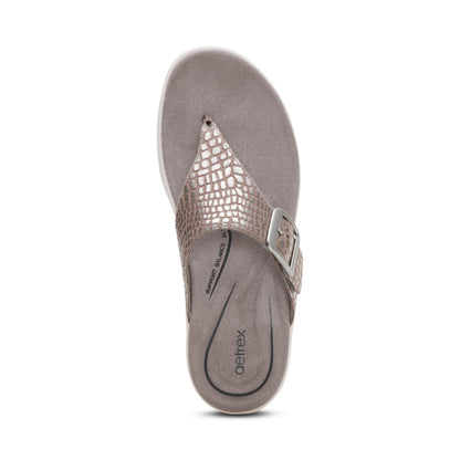 Donna Adjustable Thong Sandal Top Angle #color_pewter metallic