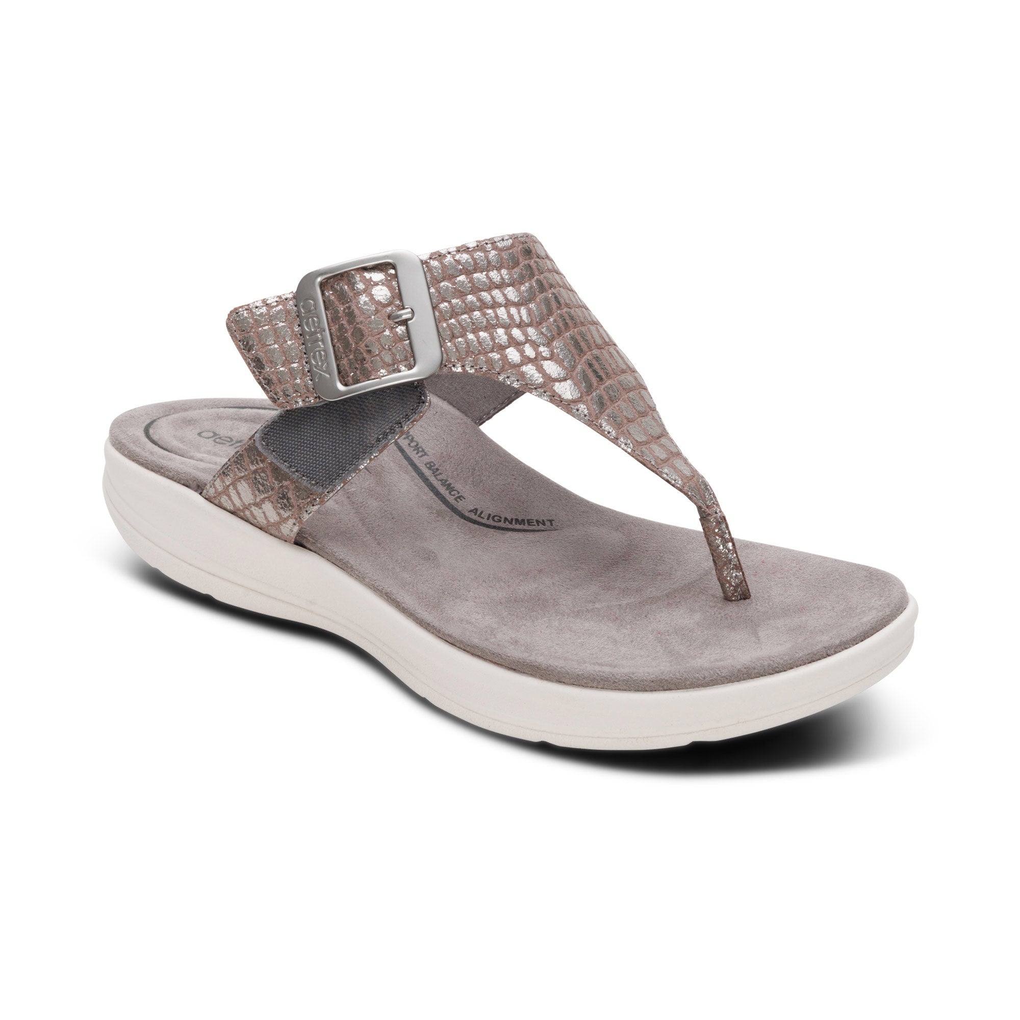 Donna Adjustable Thong Sandal Extra Angle #color_pewter metallic