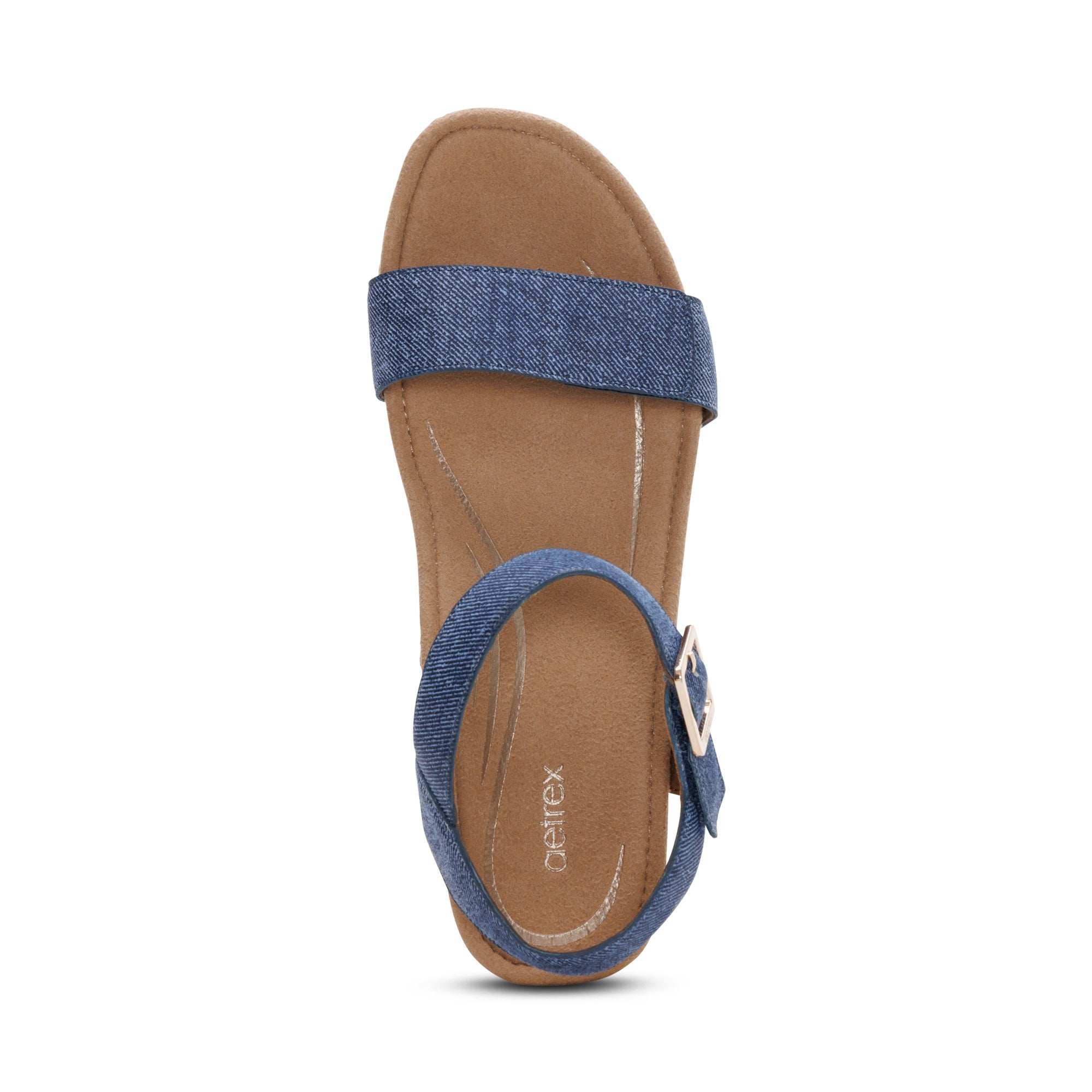 Sydney Quarter Strap Espadrille Wedge - Denim – aetrex