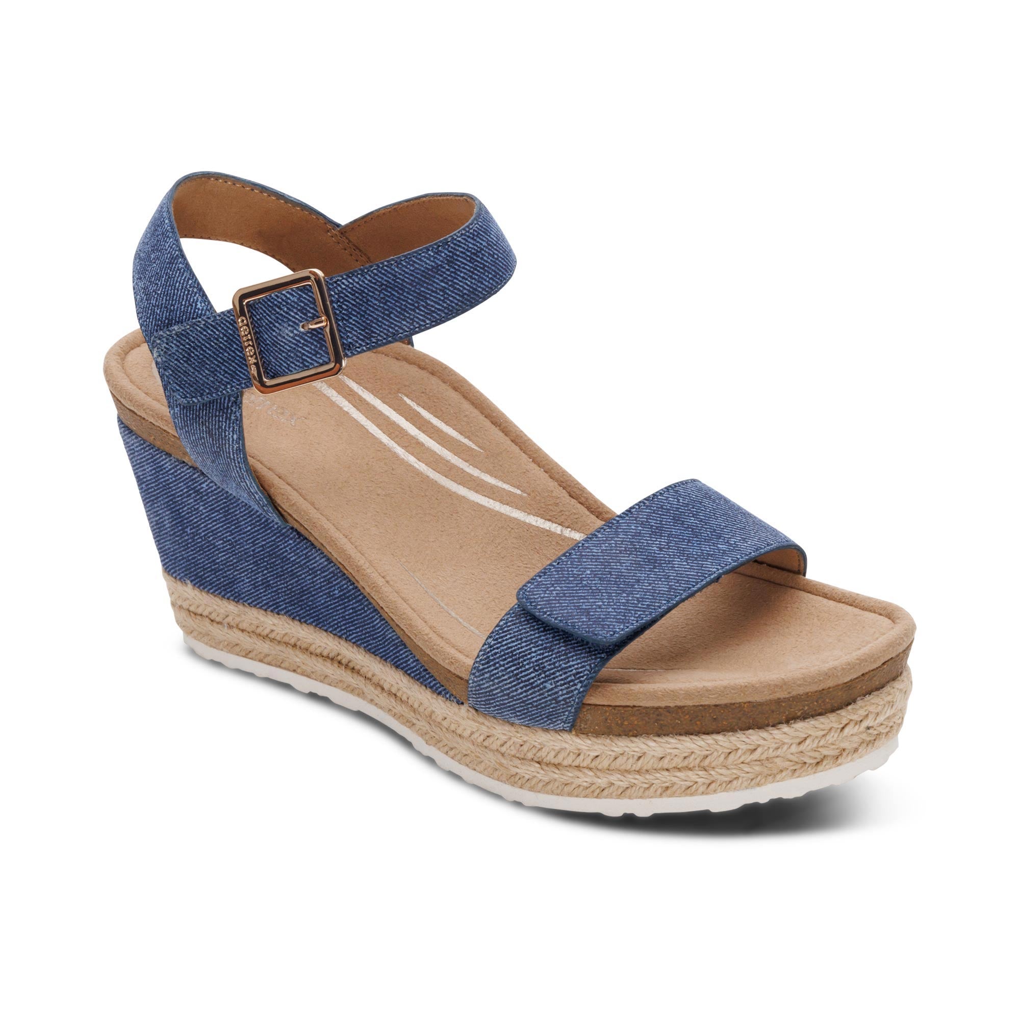 Sydney Quarter Strap Espadrille Wedge #color_denim