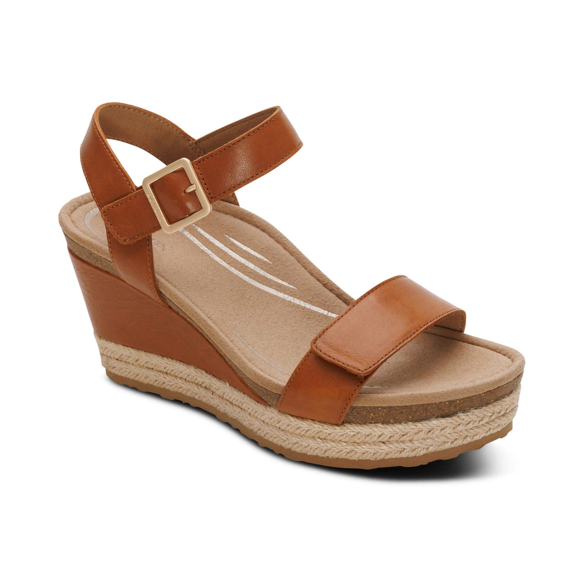 Sydney Quarter Strap Espadrille Wedge #color_cognac
