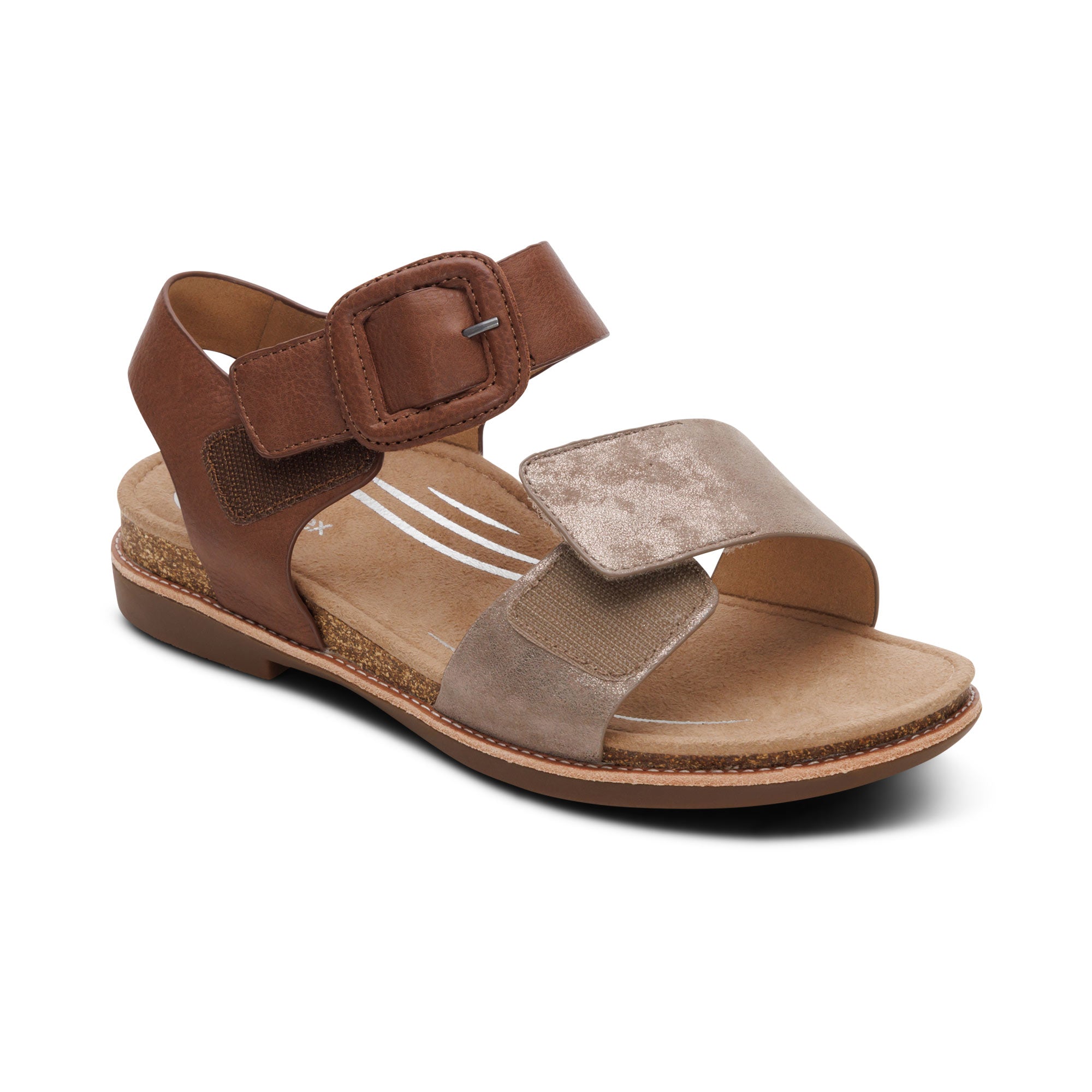 Claire Quarter Strap Sandal - Taupe Multi – aetrex