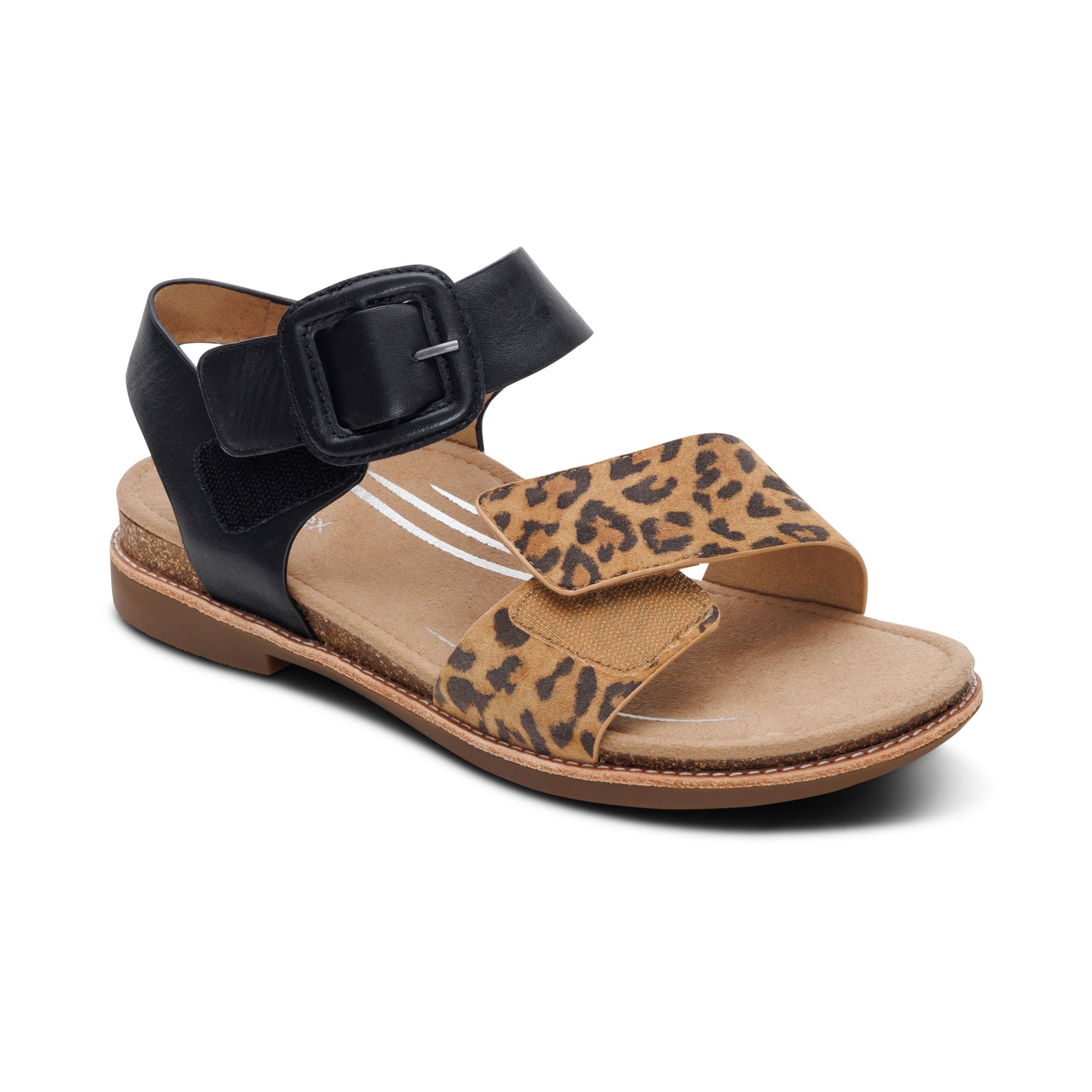 Claire Quarter Strap Sandal - Leopard – aetrex