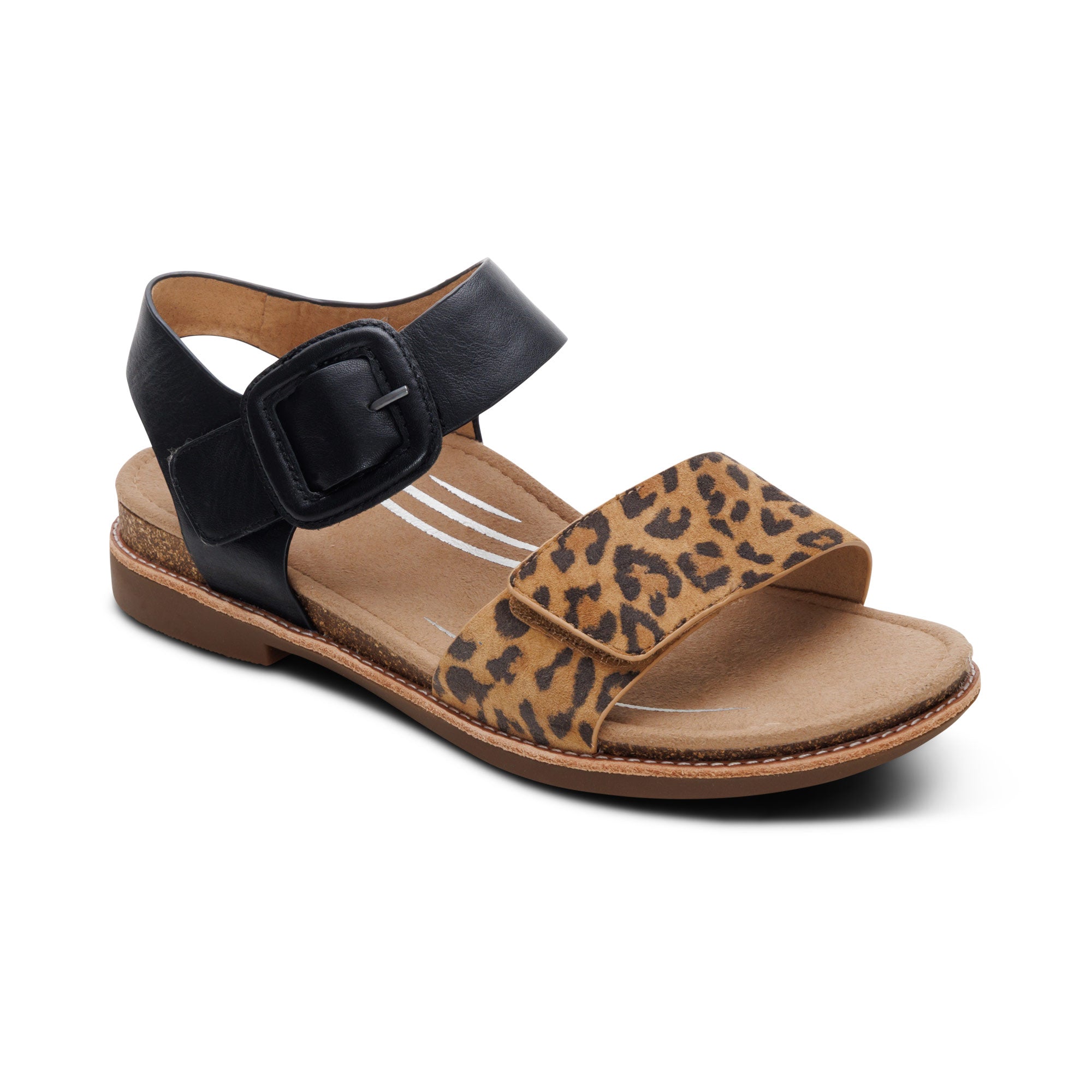 Claire Quarter Strap Sandal - Leopard – aetrex