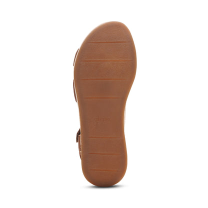 Flora Adjustable Quarter Strap Wedge  #color_brown