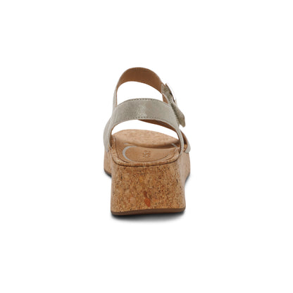 Flora Adjustable Quarter Strap Wedge  #color_champagne