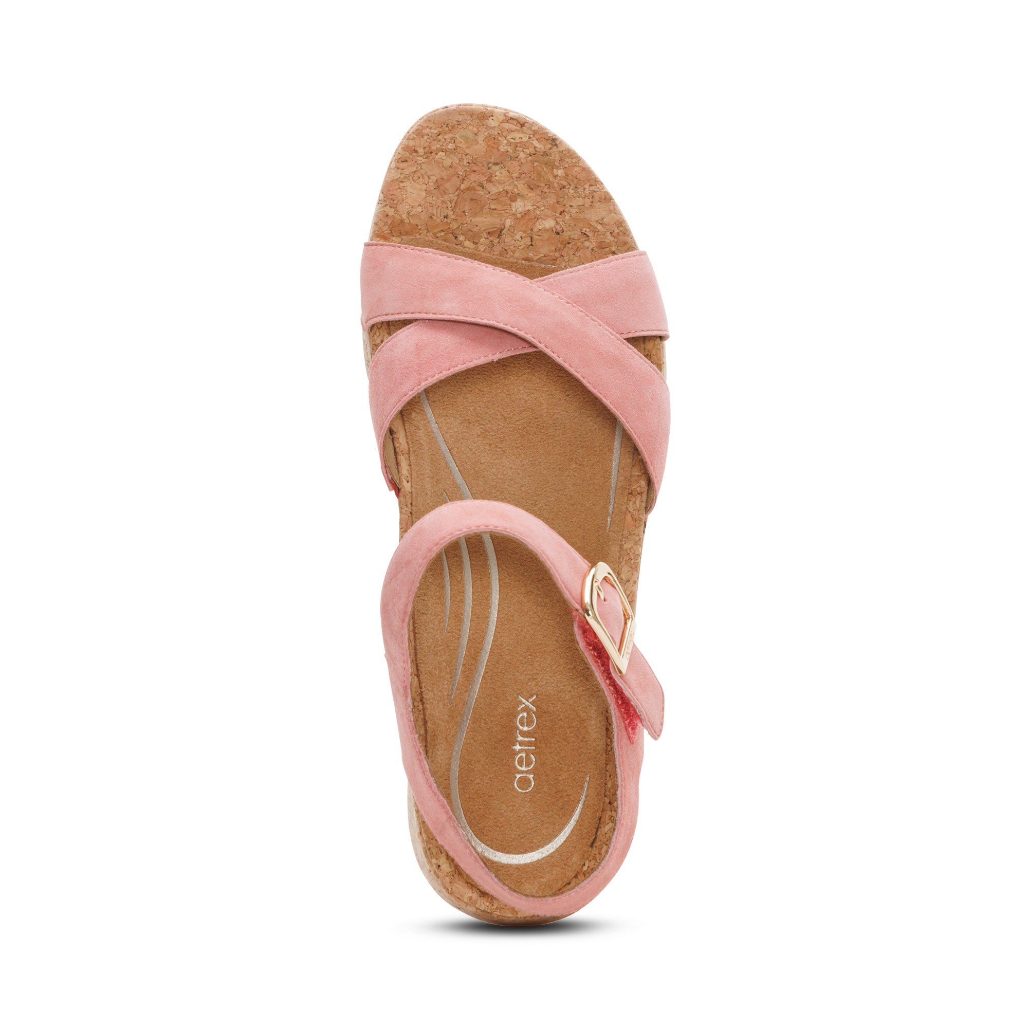Flora Adjustable Quarter Strap Wedge  #color_antique rose
