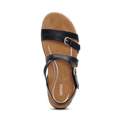 Hadley Adjustable Quarter Strap Sandal #color_black