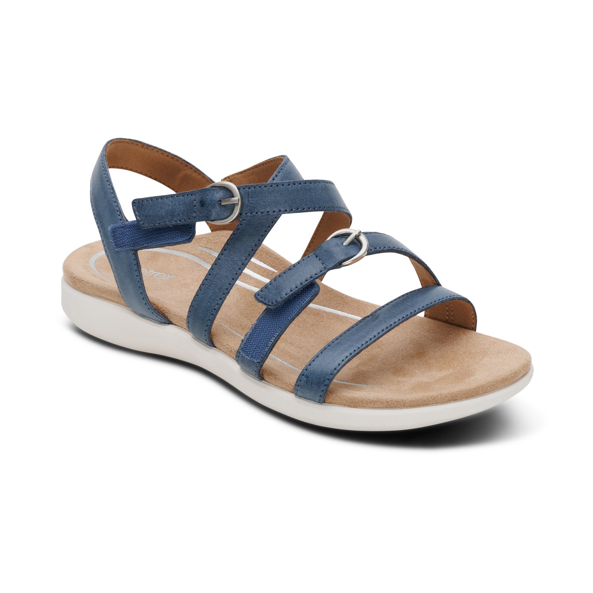Hadley Adjustable Quarter Strap Sandal - Hazy Blue – aetrex