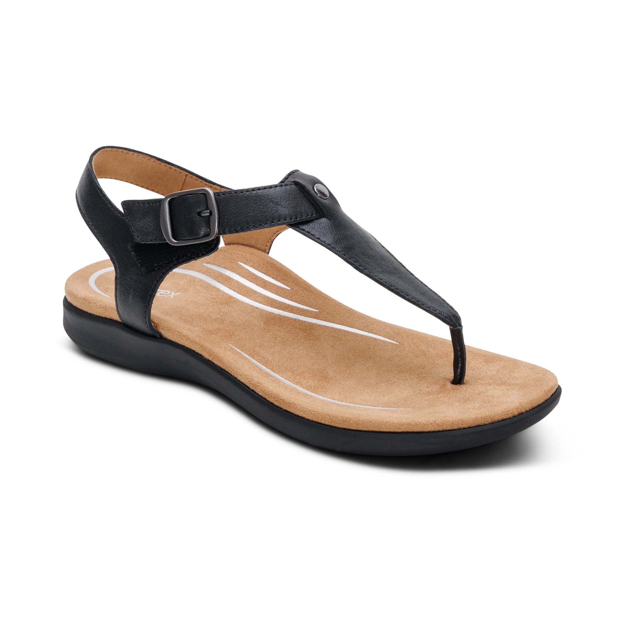 Tracey Adjustable Thong Sandal - Black – aetrex