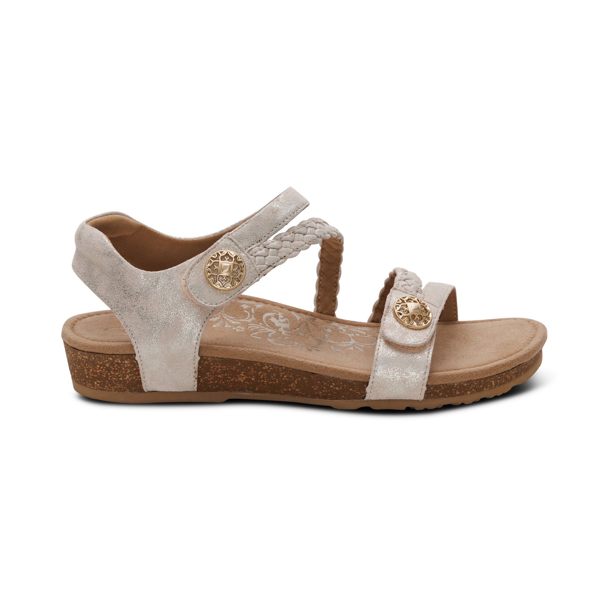 Jillian Braided Quarter Strap Sandal Right Angle #color_champagne