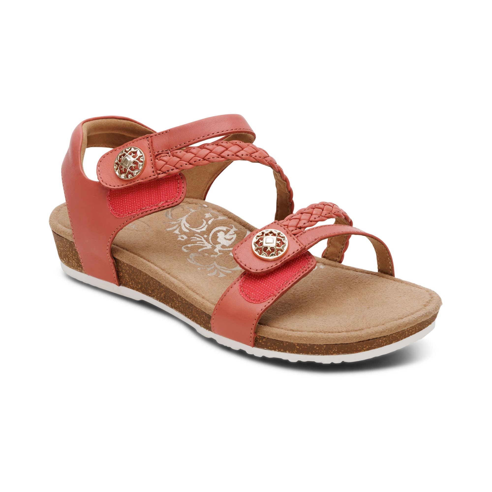 Jillian Braided Quarter Strap Sandal - Antique Rose – aetrex