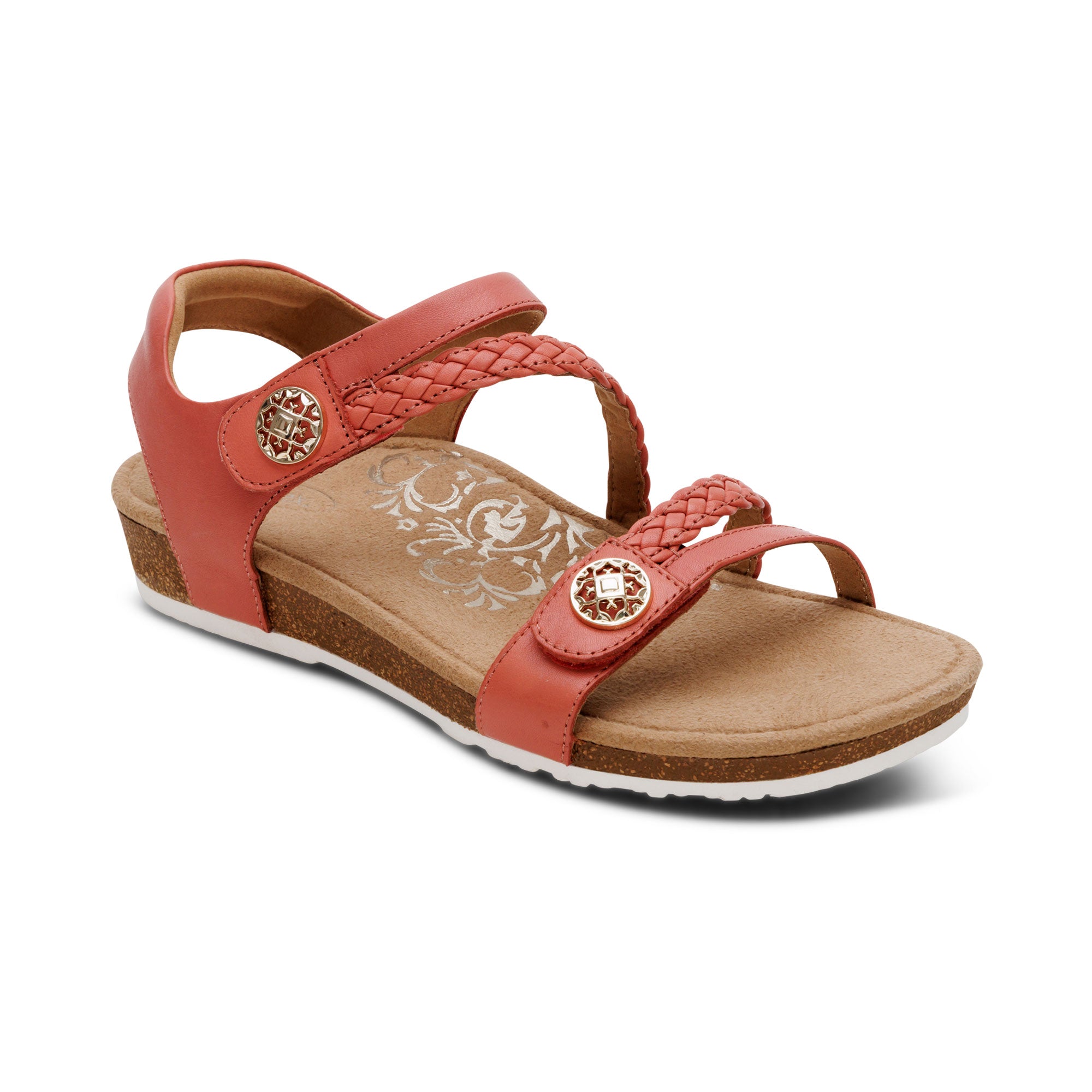 d'antan R.U. シューズ Jill Jillian Braided Quarter Strap Sandal - Antique Rose – aetrex
