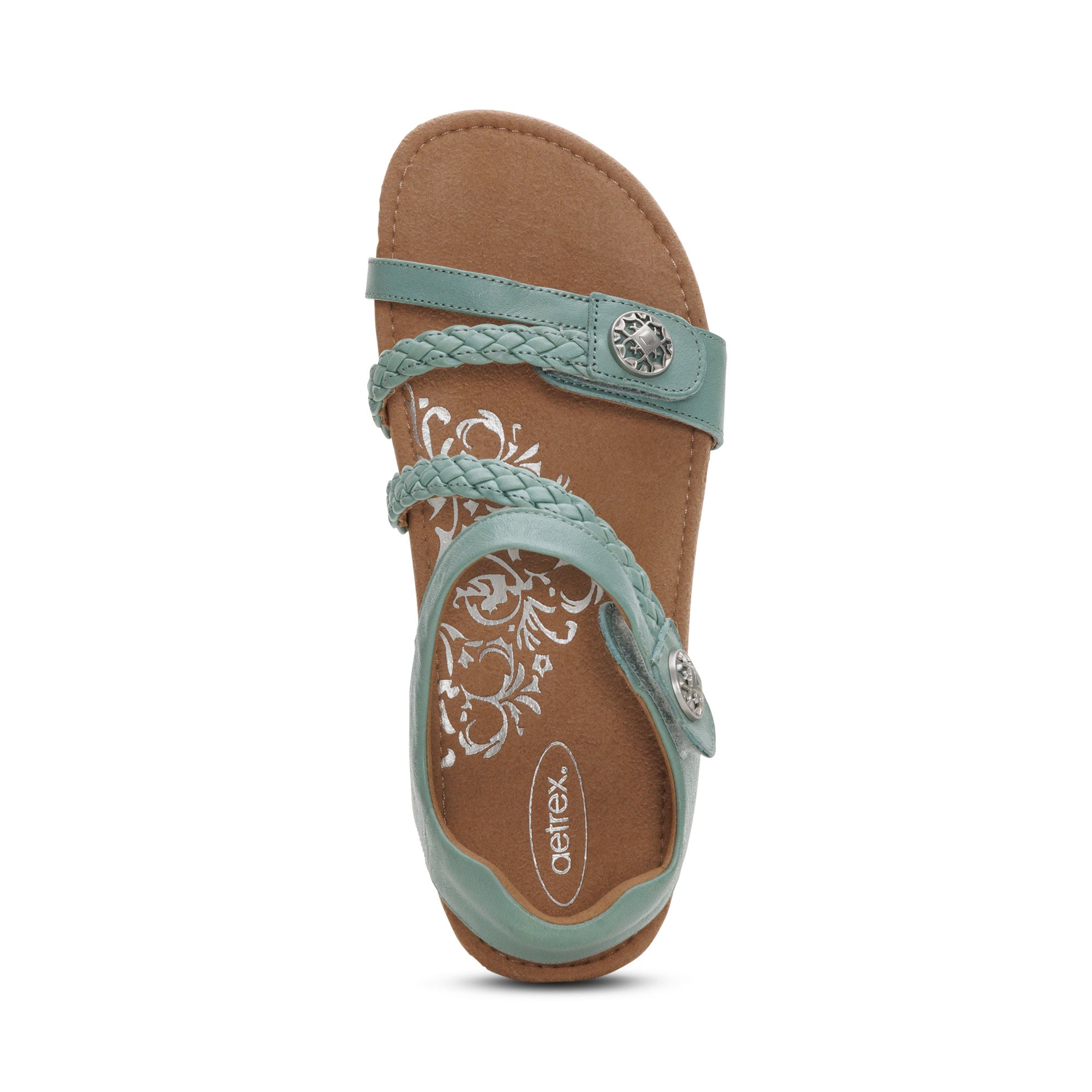 Jillian Braided Quarter Strap Sandal - Sage – aetrex