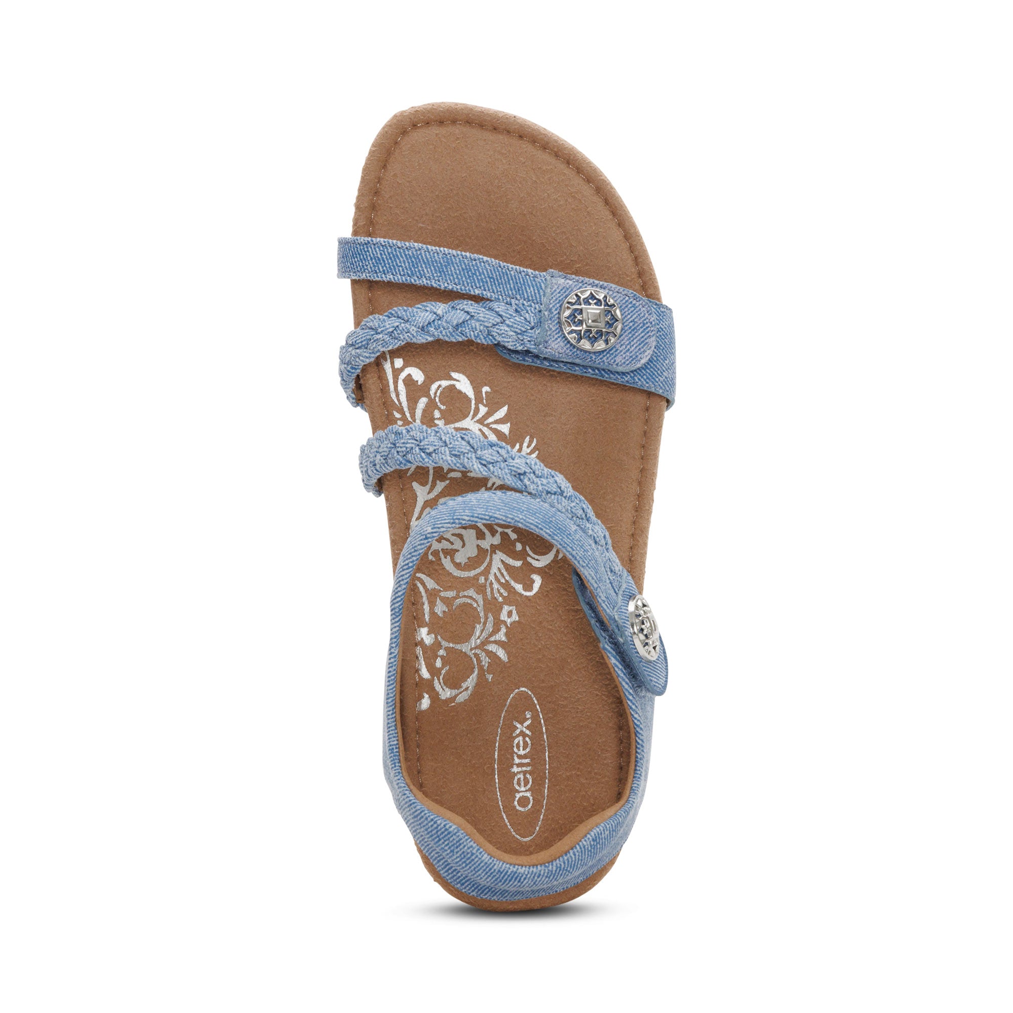 Jillian Braided Quarter Strap Sandal - Denim – aetrex