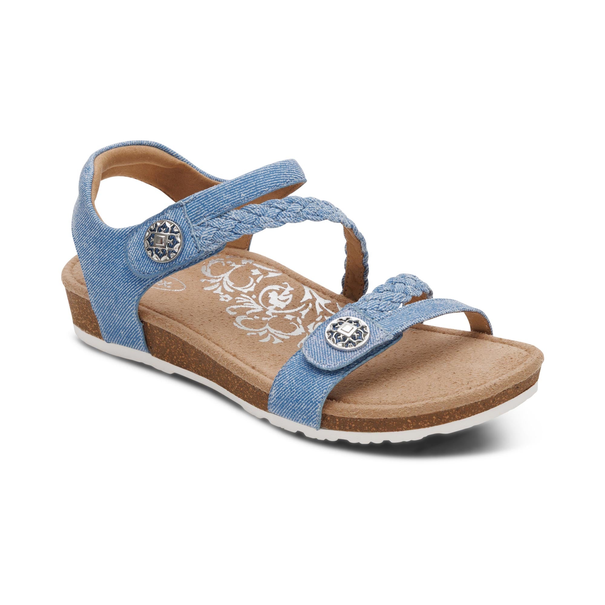 Jillian Braided Quarter Strap Sandal #color_denim