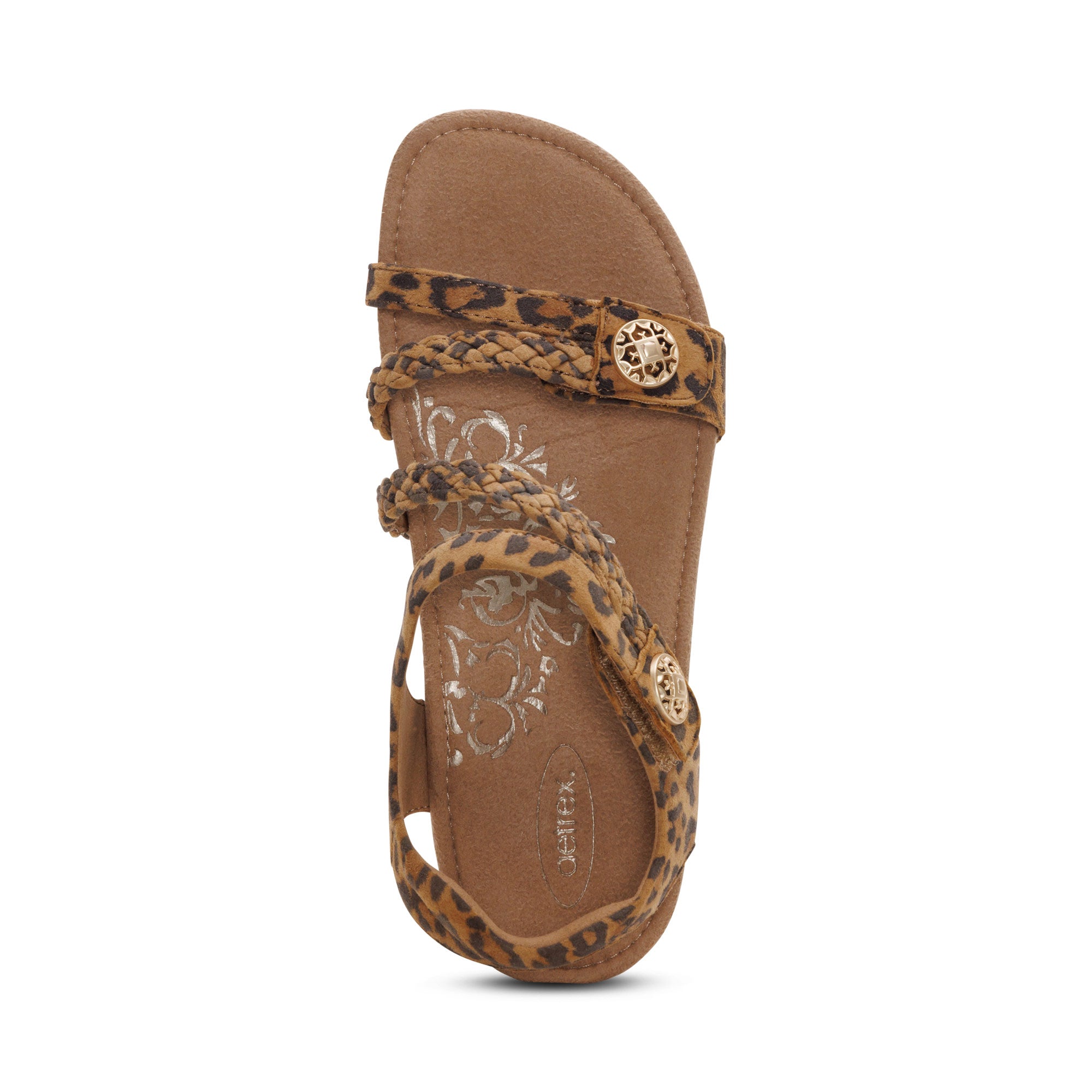 Jillian Braided Quarter Strap Sandal - Leopard – aetrex