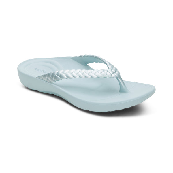 Vicki Braided Thong Sandal - Mint Gloss – aetrex