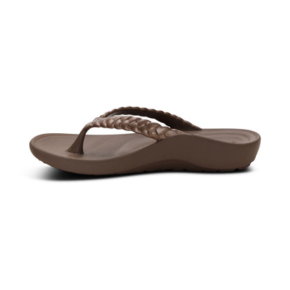 Vicki Braided Thong Sandal #color_bronze gloss