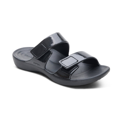 Kaia Two Band Slide #color_black gloss