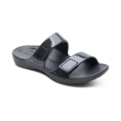 Kaia Two Band Slide #color_black gloss