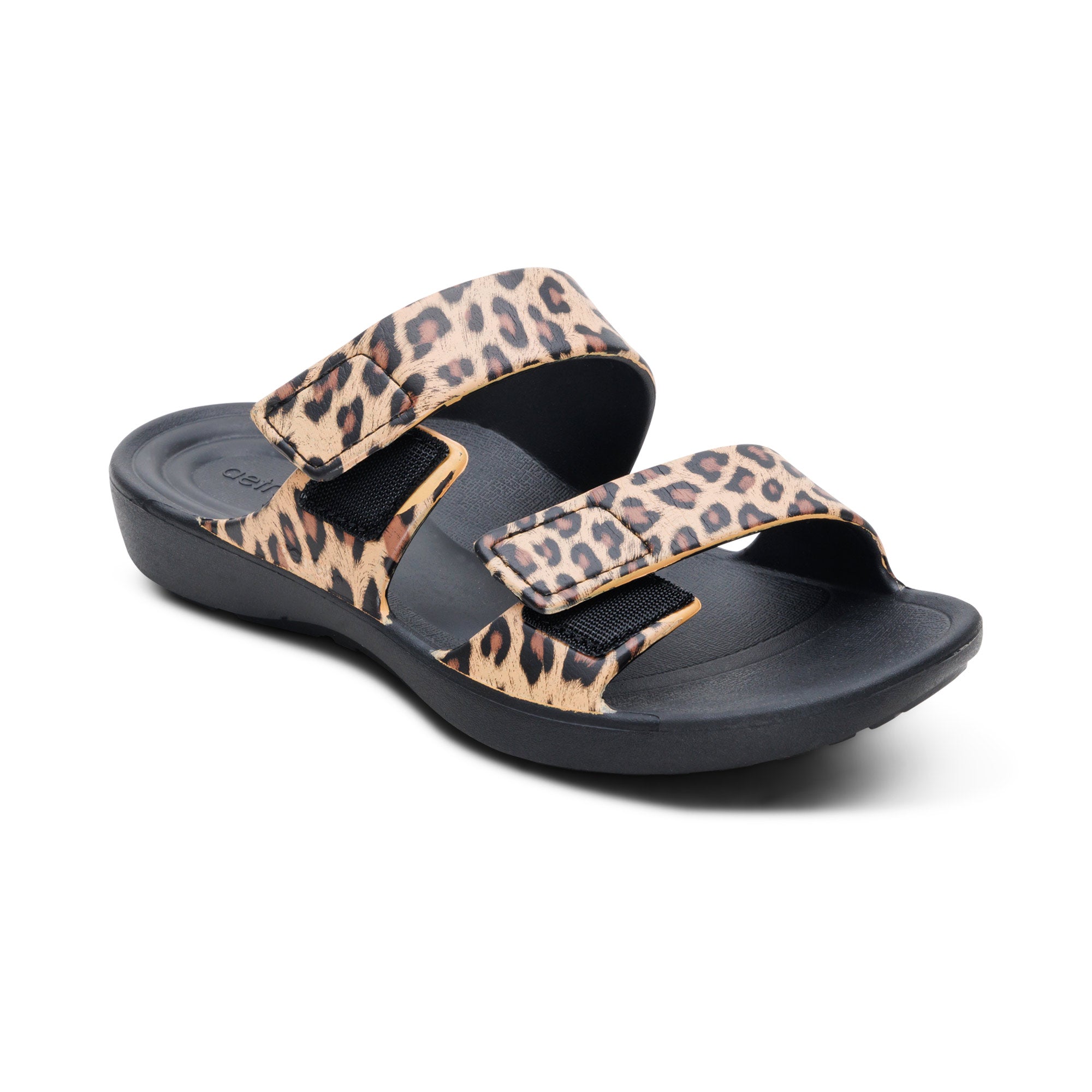 Kaia Two Band Slide - Leopard – aetrex