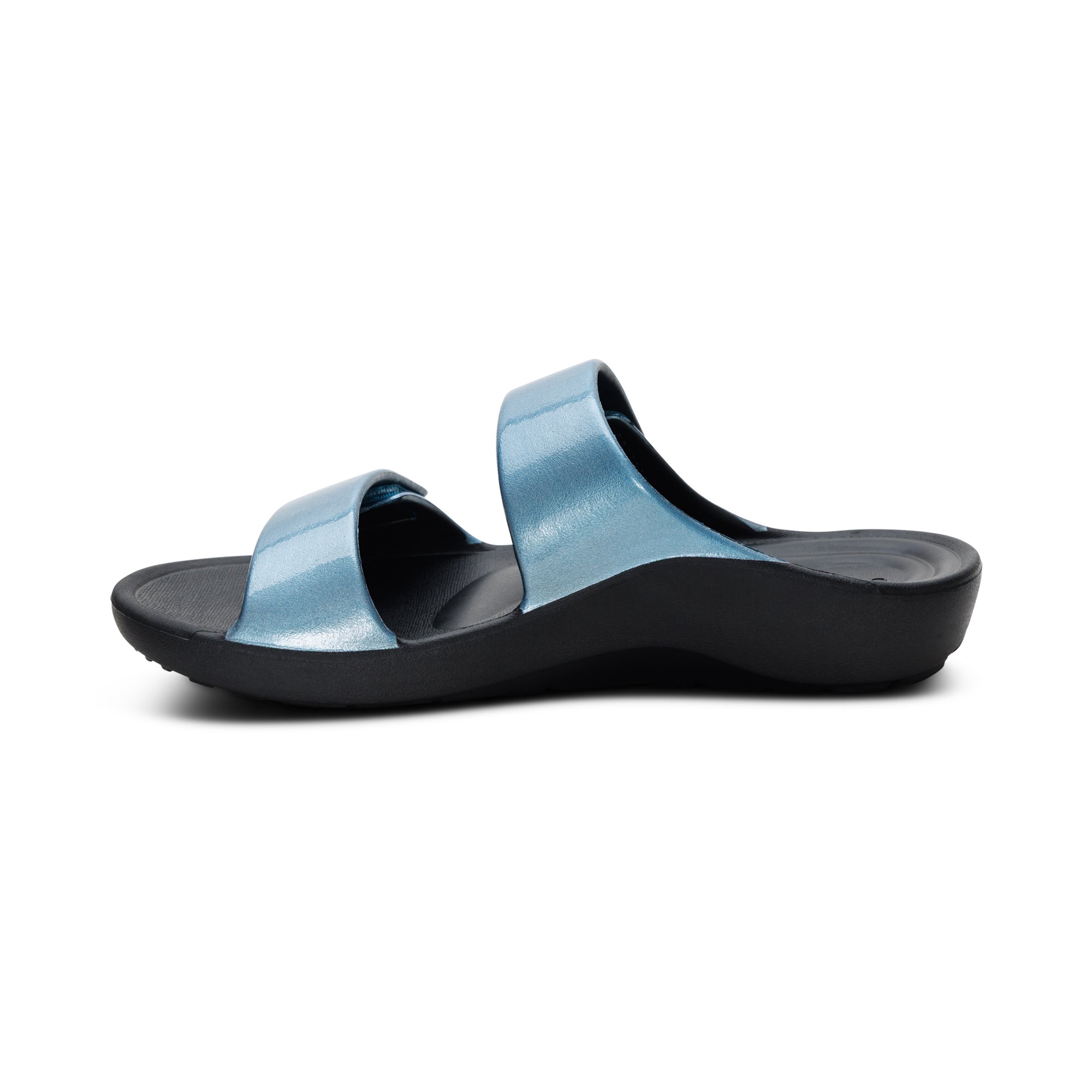 Kaia Two Band Slide Left Angle #color_blue pearlized