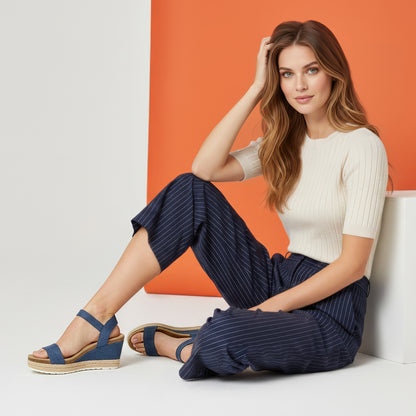 Sydney Quarter Strap Espadrille Wedge #color_denim