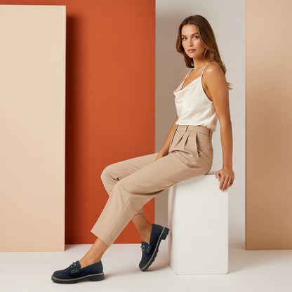 Collette Loafer #color_navy suede