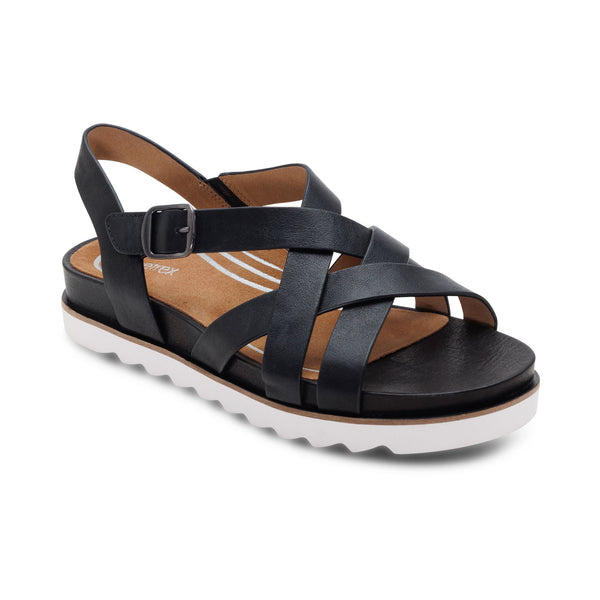 ade lifestyle ハンドバッグ Carmen Cross Band Adjustable Sandal - Black – aetrex