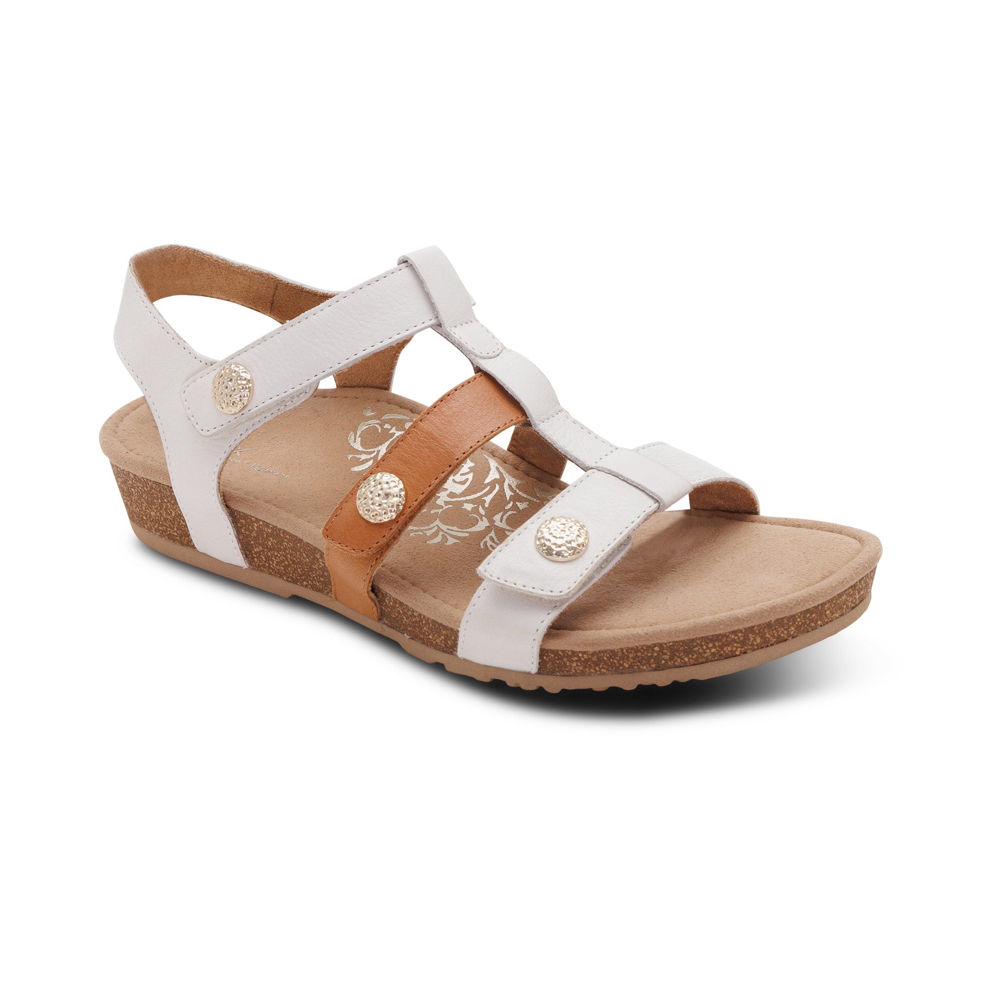 Veronica Arch Support Sandal - Tan White Multi – aetrex