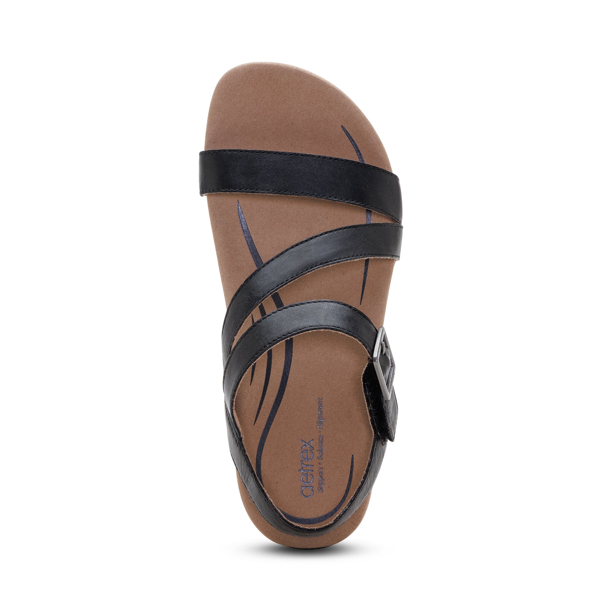 Susie Arch Support Sandal Top Angle #color_black
