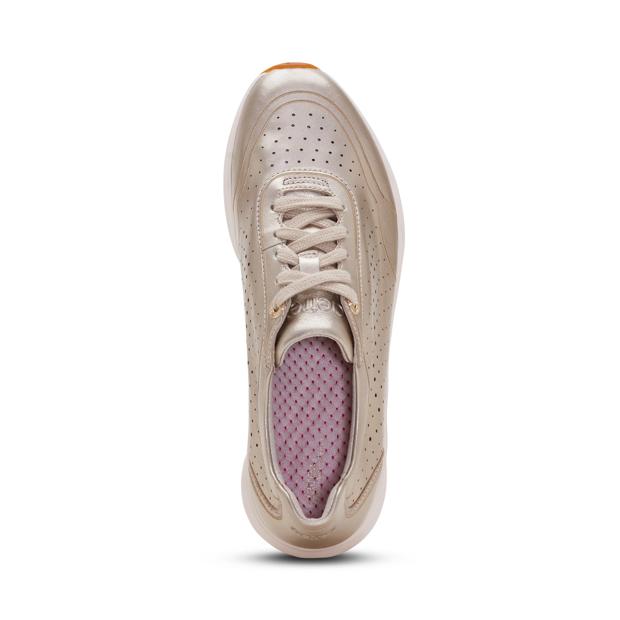 Serena Arch Support Sneaker top Angle #color_light gold