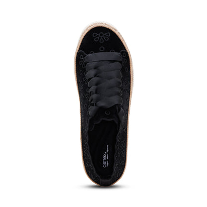 Charlotte Lace-Up Sneaker top Angle #color_black velvet