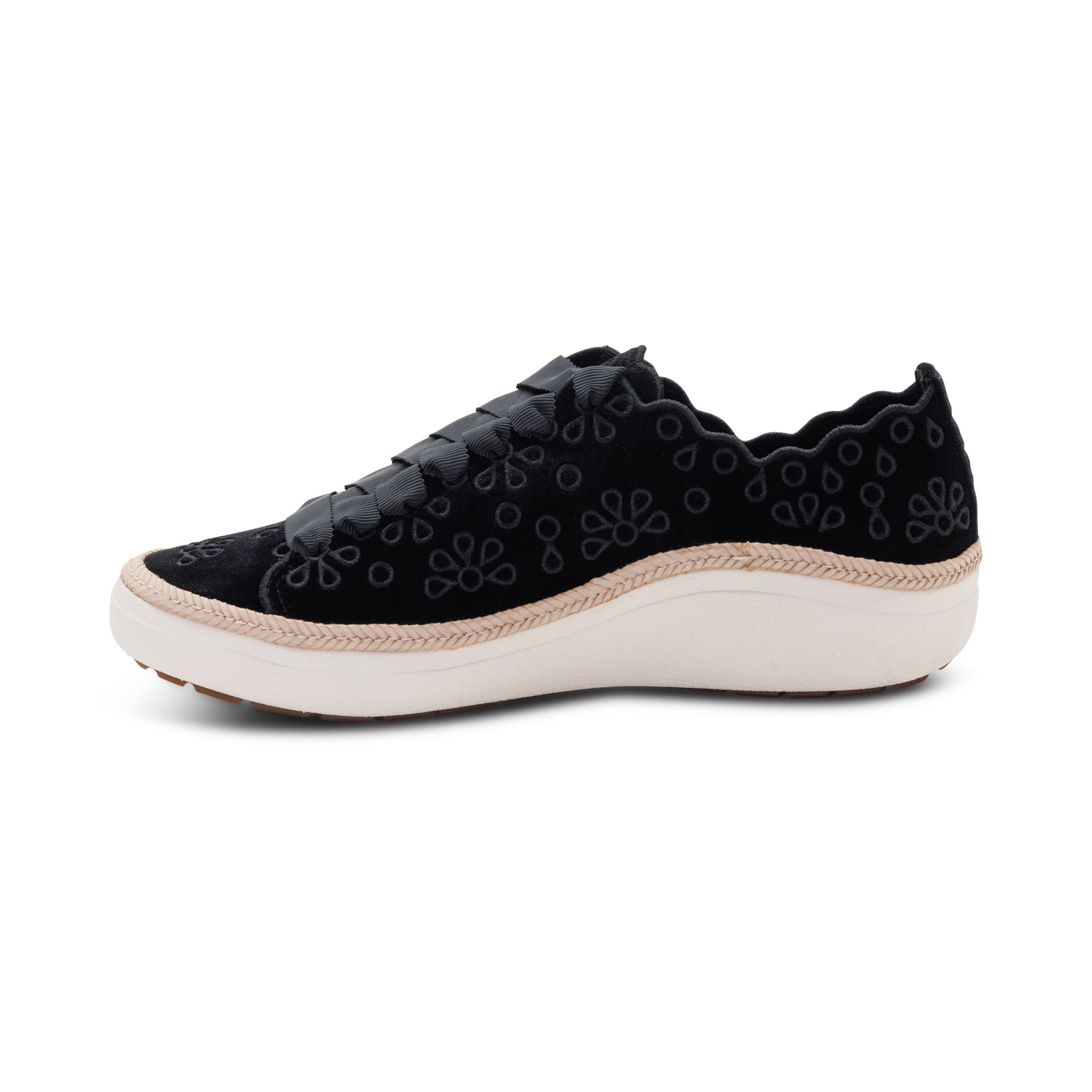 Charlotte Lace-Up Sneaker left Angle #color_black velvet