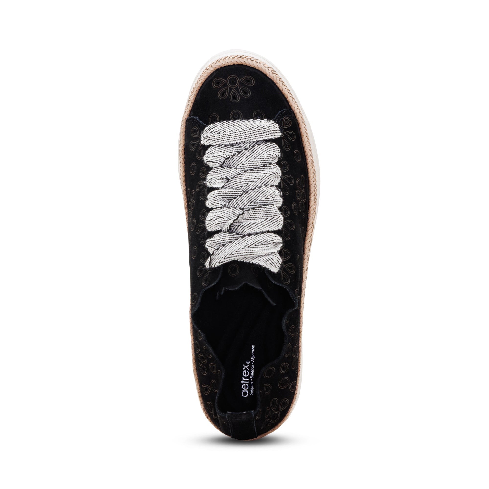 Charlotte Lace-Up Sneaker top Angle #color_black nubuck