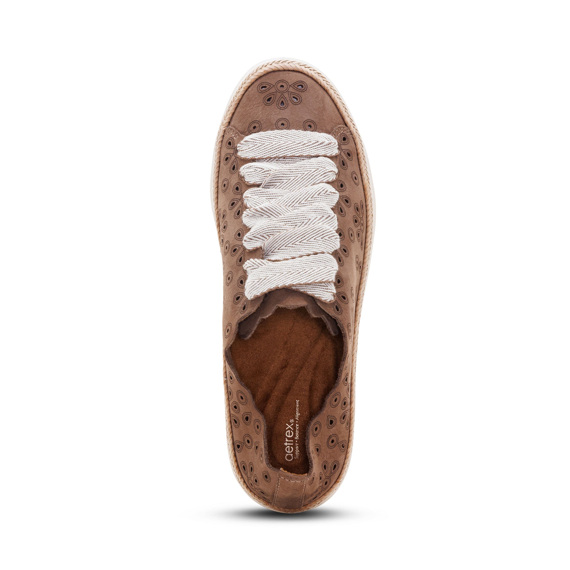 夏洛特 Charlotte Lace-Up Sneaker - Taupe Nubuck – aetrex