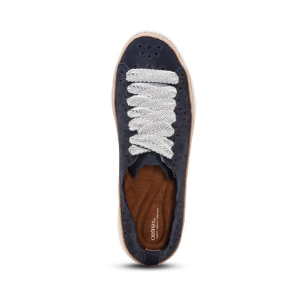 Charlotte Lace-Up Sneaker top Angle #color_navy nubuck