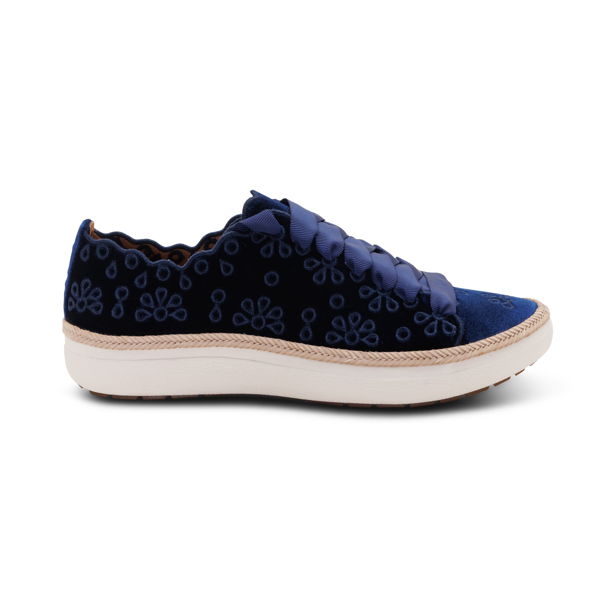 Charlotte Lace-Up Sneaker right Angle #color_navy velvet