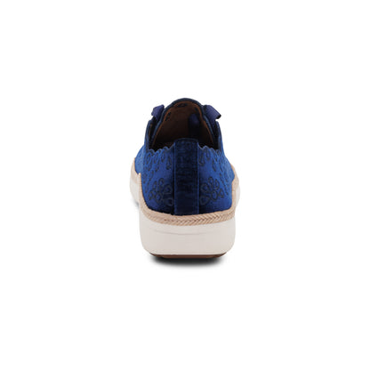 Charlotte Lace-Up Sneaker rear Angle #color_navy velvet
