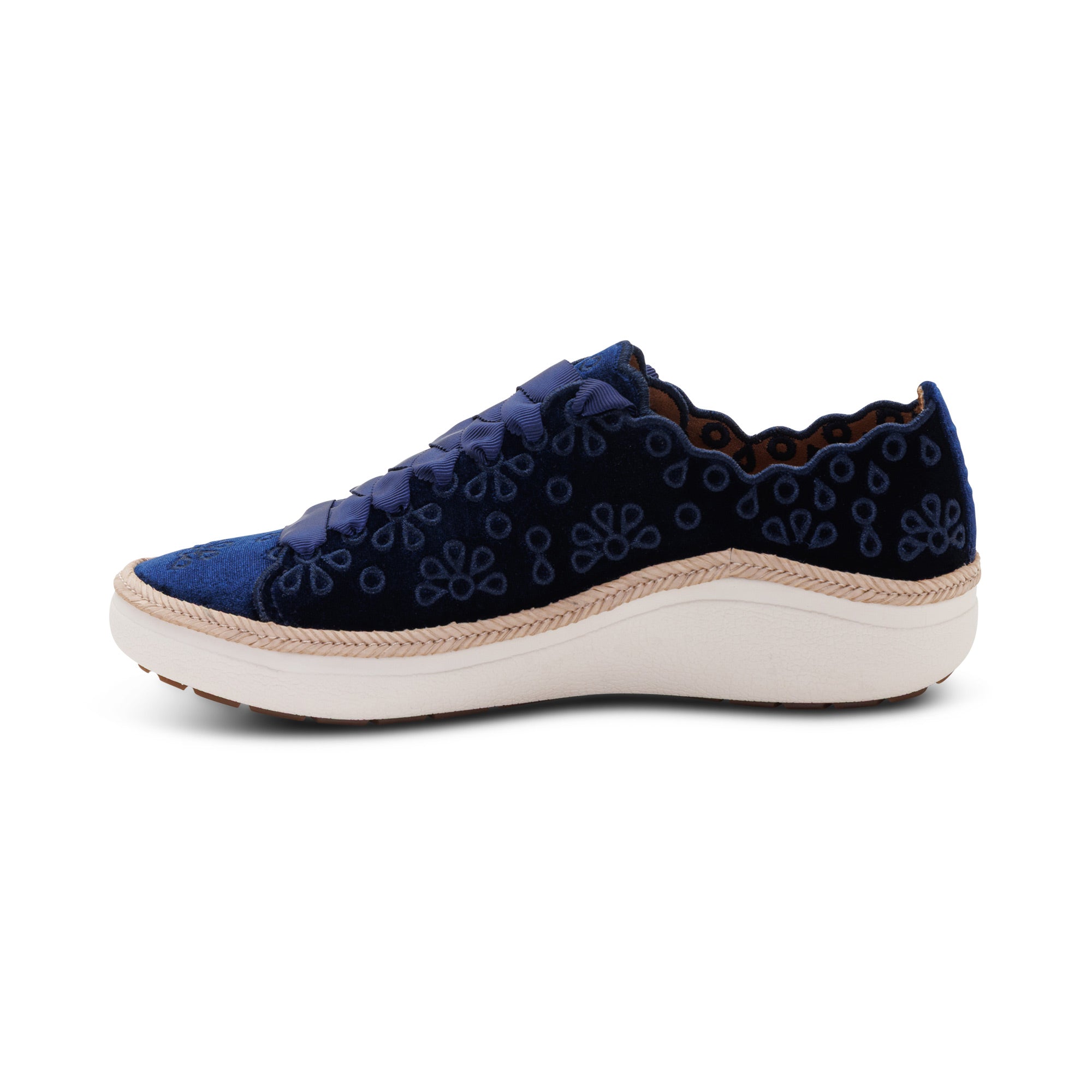 Charlotte Lace-Up Sneaker left Angle #color_navy velvet