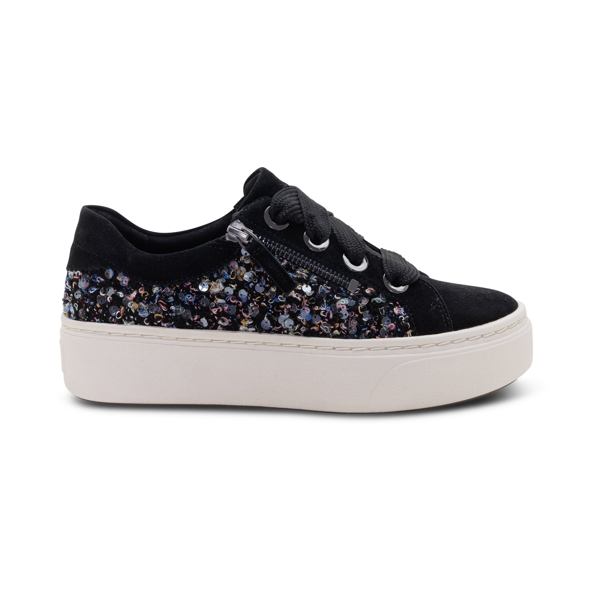 Aubrey Arch Support Platform Sneaker right Angle #color_black knit