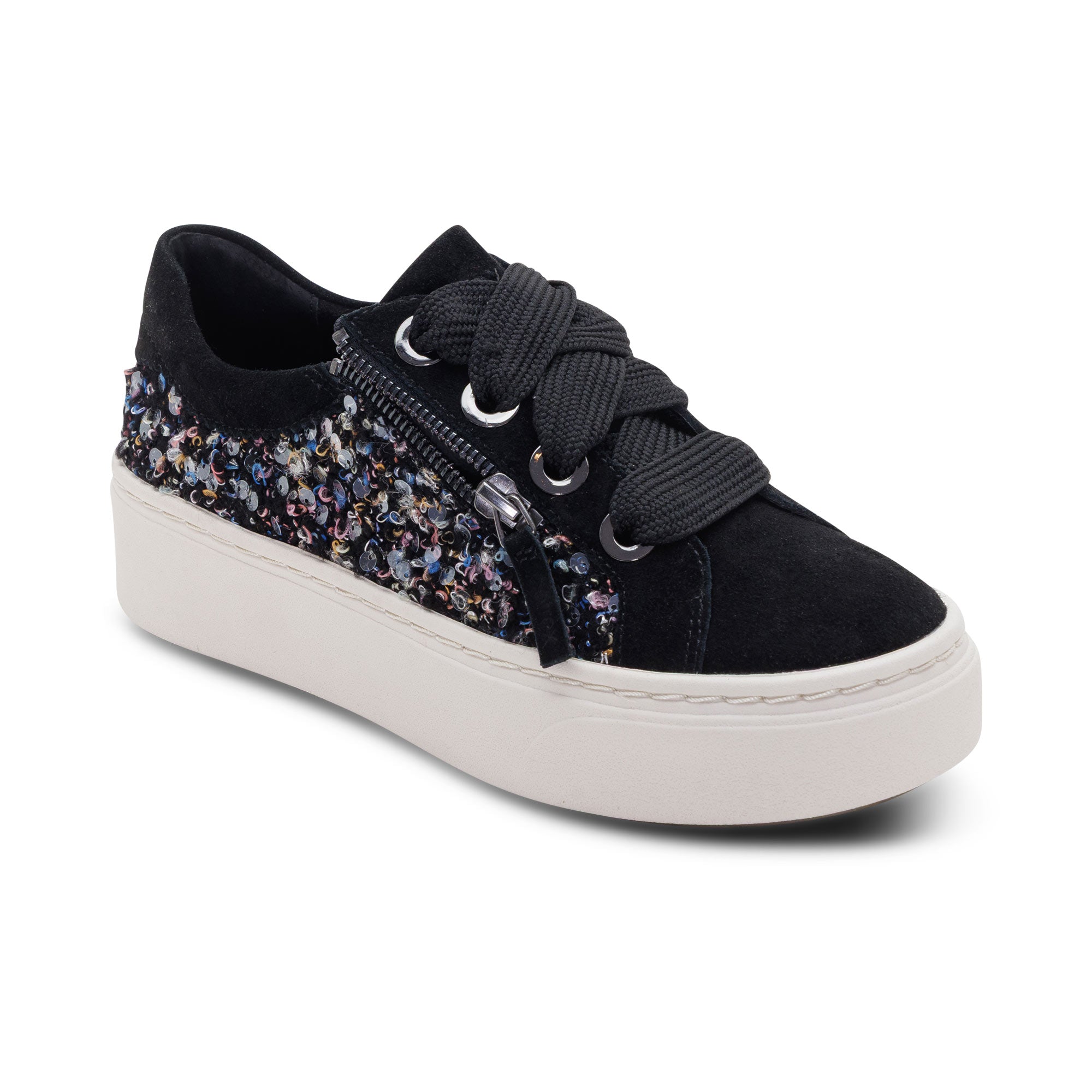 Aubrey Arch Support Platform Sneaker extra Angle #color_black knit