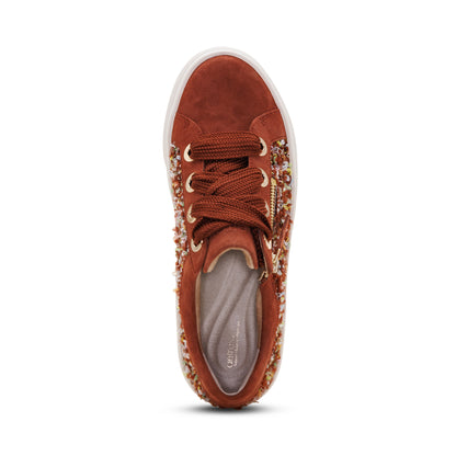 Aubrey Arch Support Platform Sneaker top Angle #color_russet knit